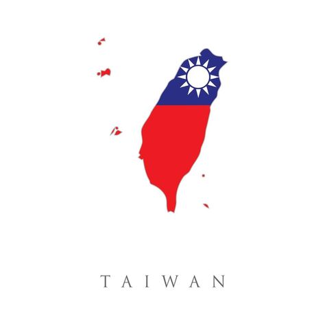 Taiwan country flag inside map contour design. outline of Chinese Taipei, The Taiwan flag red field with a blue canton containing a 12-ray white sun. Taiwan Icon Instagram Highlight, Taiwan Map, Blue And White Flag, Country Flags Icons, Taiwan Flag, World Country Flags, Highlights Icon, Design Outline, Contour Design