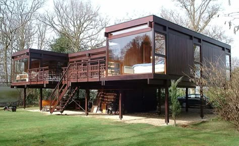 Sorrell House – Lee/Fitzgerald Architects Homes On Stilts, Home On Stilts, David Thomas, Cabin Houses, Shipping Container Home Designs, Shipping Container House Plans, House On Stilts, Building A Container Home, Container Architecture