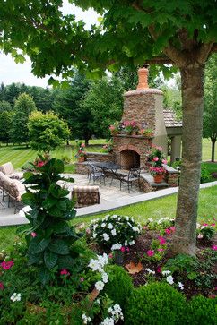 Back yard! French Country Estate - traditional - patio - philadelphia - Groundswell Design Group, LLC Garden Fireplace, French Country Estate, Traditional Patio, Backyard Grill, Mindoro, Outdoor Lounge Area, Diy Outdoor Decor, Front Yard Landscaping Ideas, Yard Landscaping Ideas