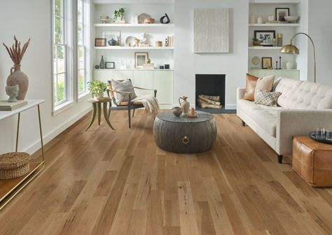 Clean Inspiration, Plywood Subfloor, Solid Hardwood Flooring, Hickory Flooring, Timeless Interiors, Hickory Wood, Solid Hardwood Floors, Room Pictures, Engineered Wood Floors