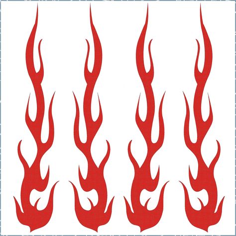 Red Hot Rod Flame Fire Tribal Retro Reflective Decals Sticker for Helmet Cane Bicycle 1"x5", 4 pack Retro Decals, Flame Decals, Helmet Bike, Reflective Decals, Gfx Design, Bike Stickers, Flame Art, Album Art Design, Kawaii Stickers