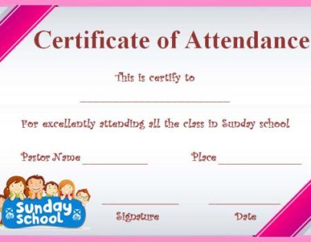 Sunday School Perfect Attendance Certificate Template Perfect Attendance Certificate, Attendance Certificate, Certificate Of Participation Template, Christian Background Images, School Certificate, Graduation Certificate Template, Sunday School Projects, Certificate Of Completion Template, Perfect Attendance