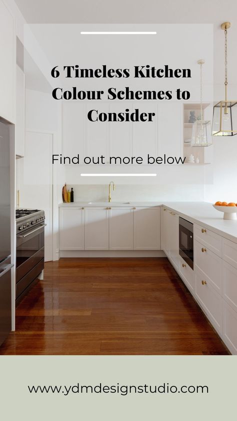 While every kitchen we design is completely tailored to the client's needs and preferences, there are a few colour combinations that constantly come up due to how timeless they are. There are so many different ways to design a kitchen based on the these colour combinations, that you have probably seen them all many many times! If you are about to renovate or build and you are unsure where to start with your kitchen design, one of these 6 options is a fantastic starting point Kitchen Colour Combination Color Combos, Kitchen Palette Ideas, Kitchen Combination Colors, Best Kitchen Colours, Kitchen Design Color Combination, Coloured Kitchens, Kitchen Color Themes, Kitchen Color Combos, Kitchen Cupboard Colours