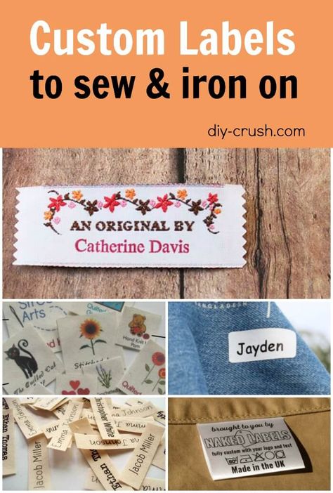 Fabric Labels For Handmade Items. Perfect to sew or iron onto clothing, blankets and more. Sewing Labels Diy, Labels For Handmade Items, Custom Fabric Labels, Etsy Clothes, Sewing Labels, Diy Labels, Labels Diy, Fabric Labels, Diy Tags