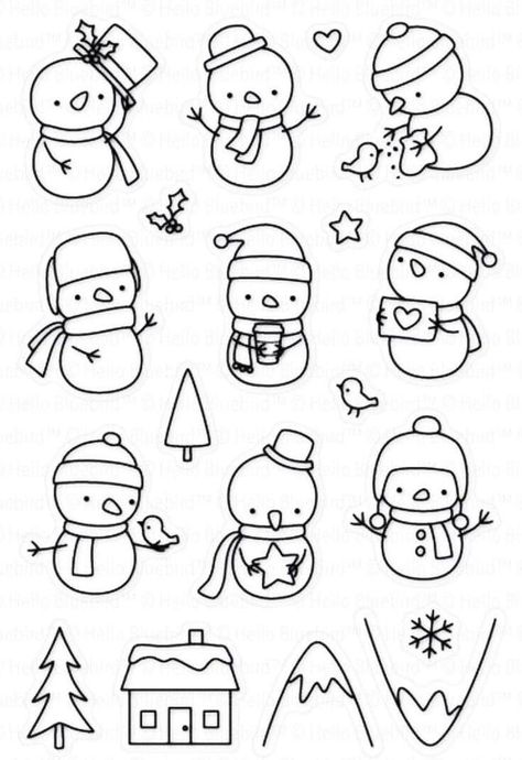 Card Making Kids, Cheap Stamps, Coloring Pages Winter, Baby Art Projects, Printables Free Kids, Scrapbooking Photo, Christmas Drawing, Journal Doodles, Cute Snowman