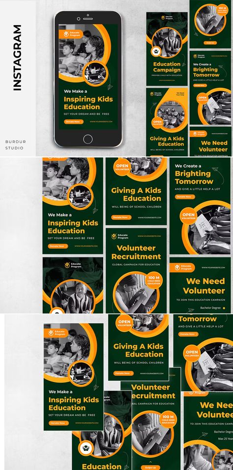 Charity Education Program Instagram Story Templates AI, PSD Corporate Fonts, Best Instagram Stories, Education Templates, Volunteer Programs, Story Templates, Instagram Story Template, Story Instagram, Story Template, Instagram Story Ideas