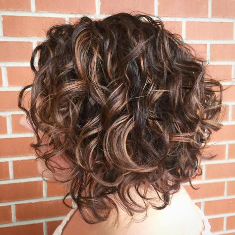 Rocker Hairstyles For Women Curly, Bobs For Thick Curly Hair, Naturally Curly Bob Hairstyles, Curly Inverted Bob Hairstyles Medium, Haircuts For Naturally Curly Hair Medium, Curly Bob Highlights, Short Curly Highlights, Curly Bob Round Face, Curly Layered Bob Mid Length