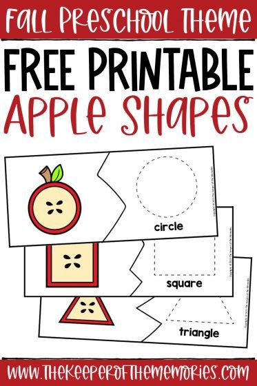 Practice shape recognition, matching, and fine motor skills with your preschoolers and kindergartners using this adorable fall-themed Free Printable Apple Shapes Activity. Get yours today! #apple #fall #harvest #shapes #matching #puzzle Free Preschool Apple Printables, Apple Themed Preschool Centers, Apple Journal Preschool, Fall Motor Skills Preschool, Apple Themed Math Activities, Apple Bingo Preschool, Preschool Shape Activity, Free Printable Apple Activities, Apple Butcher Paper Activity