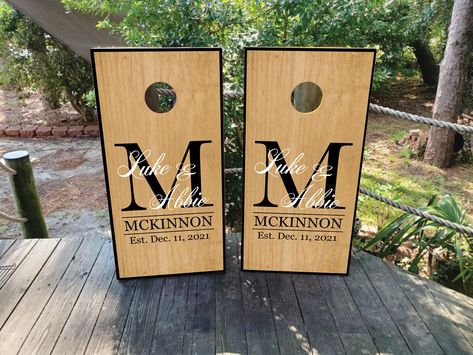 Wedding Cornhole Boards, Wedding Cornhole, Cornhole Board Wraps, Cornhole Designs, Cornhole Decals, Cornhole Wraps, Custom Cornhole Boards, Engagement Party Gifts, Great Wedding Gifts