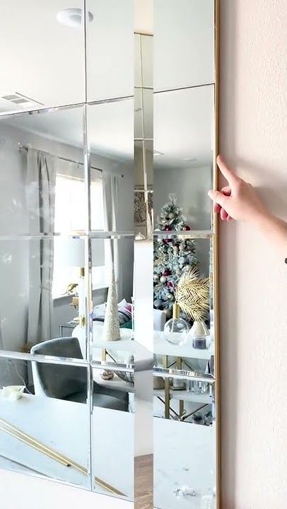 My Dining room wall mirror DIY! #diydecor #interiordesign #homedecor #ikeahack #diyho... Dining Room Wall Mirror, Room Wall Mirror, Diy Mirror Wall, Wall Mirror Diy, Dining Room Wall, Diy Mirror, Dining Room Walls, Accent Walls, Ikea Hack