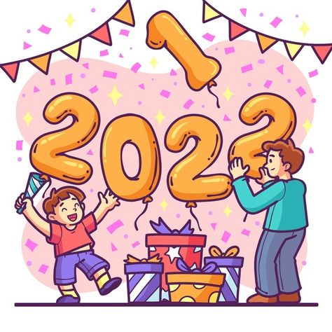 Happy New Year Drawing For Kids, Newyear Drawing, Happy New Year Drawing, New Year Drawing, New Year's Drawings, New Years Countdown, Rubix Cube, Stage Decoration, Cool Pencil Drawings