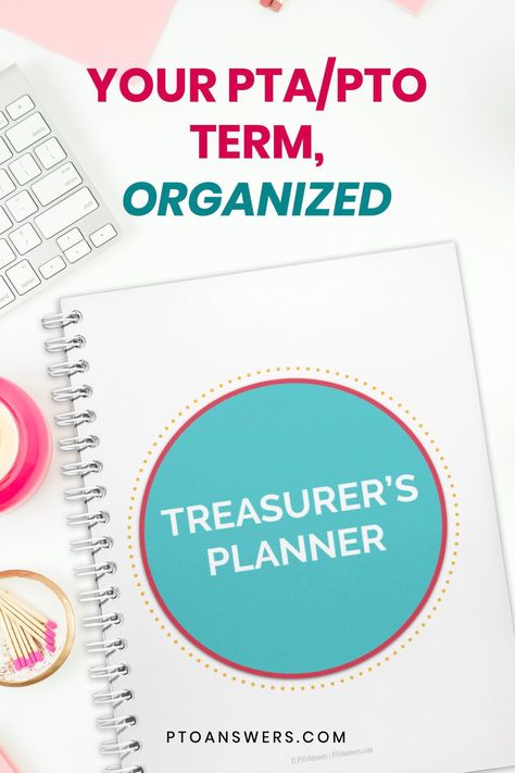 The Treasurer's Planner is the answers to having an organized term as a PTA / PTO officer. Complete with binder divider pages and the most essential forms, this will become your go to companion! Pta Treasurer, How To Keep Organized, Binder Divider, Pto Meeting, Pta Volunteer, Pto Board, School Volunteer, Spine Labels, Parent Volunteers