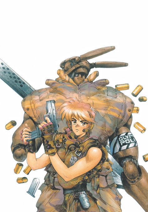 *.:｡★*ﾟ ‘ﾟ･ Retro Manga, Masamune Shirow, Scifi Fantasy Art, Japanese Illustration, Color Illustration, The Fox And The Hound, Old Anime, Dope Art, Manga Covers