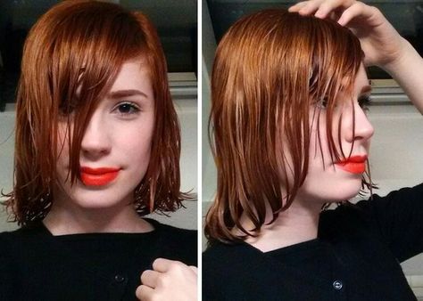 How the middy cut looks when wet Middy Haircut, Vintage Haircut, Vintage Haircuts, 50s Hairstyles, Classic Haircut, 1940s Hairstyles, Pin Up Hair, Ear Hair, Hairstyle Look