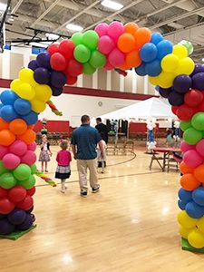 Walk Through Balloon Arch, Huge Balloon Arch, Balloon Arch Entryway, Freestanding Balloon Arch, Free Standing Balloon Arch, Diy Balloon Arch Stand, How To Make A Balloon Arch, Easy Balloon Arch, Colorful Balloon Arch