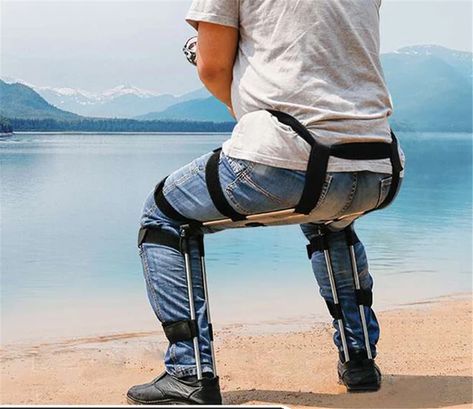 Wearable invisible seat artifact exoskeleton chairless chair chair human wearable chair magic Outdoor fishing chair _ - AliExpress Mobile Minimalist Chair, Fishing Chair, Chair Outdoor, Camping Chairs, Folding Stool, Portable Travel, Beach Chairs, Fishing Trip, Folding Chair