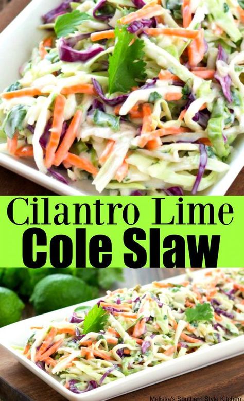 Slaw For Tacos, Cabbage Slaw Recipes, Spicy Fish Tacos, Cilantro Lime Slaw, Slaw Dressing, Cilantro Lime Sauce, Fish Tacos Recipe, Cole Slaw, Slaw Recipes