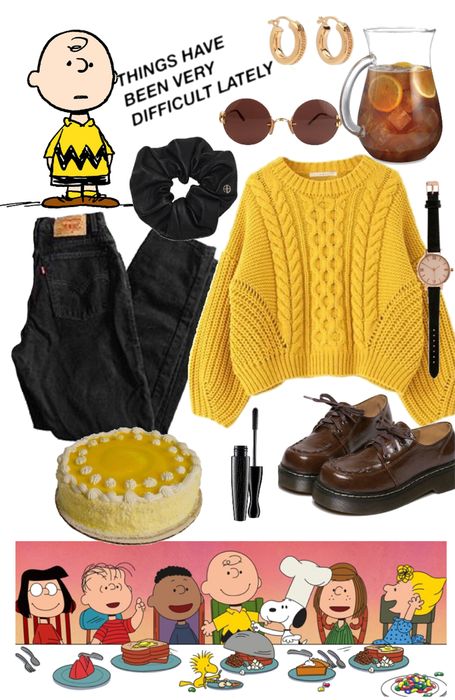 Peanuts Inspired Outfits, Snoopy Outfit Ideas, Charlie Brown Outfit, Cartoon Outfits Ideas Inspiration, Knotts Berry Farm Outfit, Thanksgiving Charlie Brown, Charlie Brown Halloween Costumes, Woodstock Costume, Snoopy Clothes