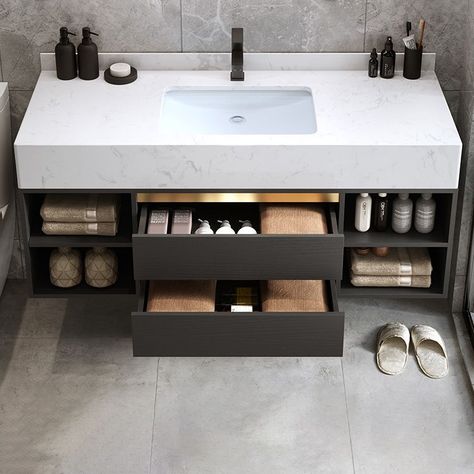 Bathroom Sink Design, Floating Bathroom Vanities, Bathroom Vanity Designs, Floating Bathroom Vanity, Bad Inspiration, Geek Decor, Single Sink Vanity, Vanity Design, Sink Design