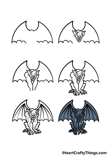 Gargoyle Drawing Easy, Gargoyle Drawing, Gargoyle Tattoo, Gothic Gargoyles, Gothic Drawings, Animal Portraits Art, Drawing Easy, Flash Art, Sketches Easy