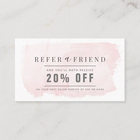 Friend Referral, Appointment Card, Hair Business Cards, Watercolor Business Cards, Blue Baby Shower Invitations, Referral Cards, Stylist Business Cards, Hairstylist Business Cards, Salon Business Cards