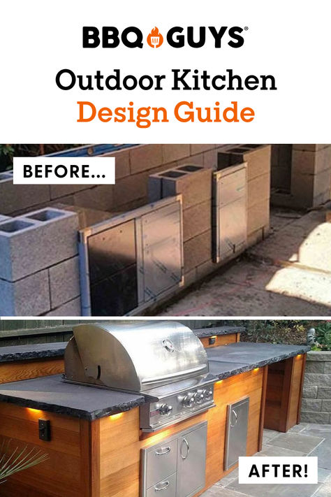 From concept to completion, BBQguys is your trusted partner in creating the ultimate outdoor culinary space. Dream Outdoor Kitchen, Outdoor Grill Station, Patio Grill, Grill Station, Outdoor Patio Designs, Backyard Fireplace, Backyard Kitchen, Outdoor Living Rooms, Patio Kitchen