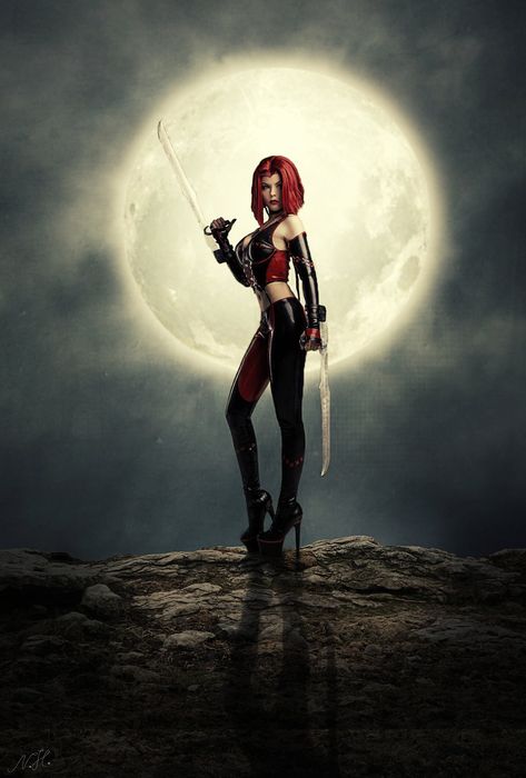 Bloodrayne Art, Blood Rayne, Urban Fantasy Writing, Moon Fanart, About Moon, Epic Cosplay, Vampire Art, Computer Games, Goth Art