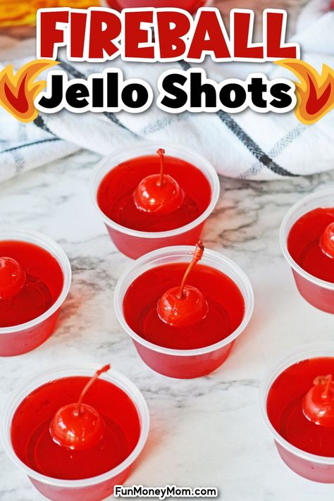 These Fireball Jello shots add a delicious cinnamon twist to a fun party favorite. With their vibrant red color and cherry cinnamon flavor, they’re sure to become your new favorite adult party treat! Cherry Limeade Vodka, Raspberry Jello Shots, Summer Jello Shots, Tequila Jello Shots, Fireball Jello Shots, Cherry Jello Shots, Rum Jello Shots, Easy Jello Shots, Sonic Cherry Limeade