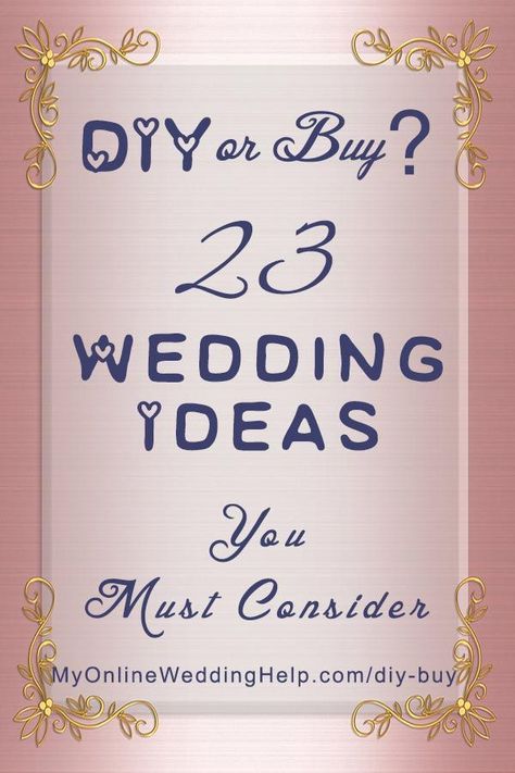 Partial-DIY wedding planning ideas. A lot of times it turns out better and cheaper to buy some items and make others. Here are 23 ideas for your wedding. #WeddingPlanning #BudgetWedding #WeddingIdeas #DIYWedding Farmer Wedding, Meghan Wedding, Budget Weddings, Wedding Ideas On A Budget, Diy Wedding Planning, Wedding Gift Ideas, Wedding Help, Inexpensive Wedding, Look Expensive