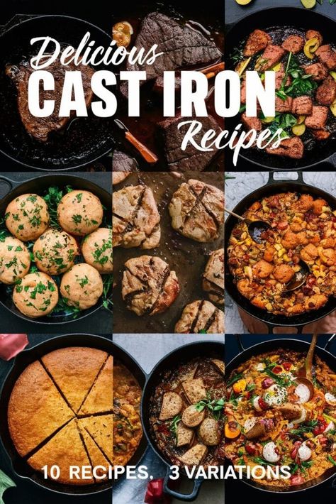 10 Delicious Cast Iron Recipes That Will Make You Feel Like a Chef Cast Iron Dishes Meals, How To Cook With Cast Iron, Skull Cast Iron Pan Recipes, Cast Iron Pot Recipes, How To Reseason A Cast Iron Skillet, Iron Chef Recipes, How To Make A Cast Iron Skillet Nonstick, Reseason Cast Iron Skillet, Cast Iron Recipes Dinner