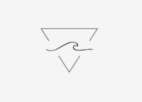 Triangle Water Tattoo, Wave And Palm Tree Tattoo Simple, Wave Triangle Tattoo, Triangle Wave Tattoo, Upside Down Triangle Tattoo, Minimal Family Tattoo, Water Wave Tattoo, November Tattoo, Adam Tattoo