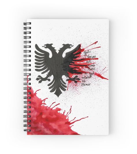 Spiral notebooks with high-quality edge-to-edge print on front. 120 pages in your choice of ruled or graph lines. Ink drawing of the Albanian eagle with a line from the Albanian National Anthem 28 29 November Albania Drawing Easy, 28 November, Albanian Drawing, 28 Nentori Vizatime, Albanian Flag Drawing, Albania Drawing, Albanian Culture Drawing, Albanian Art, Albanian Independence Day