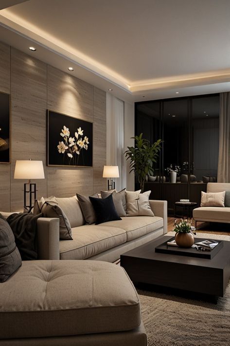 Luxury Small Apartment Interiors, Modern Warm Living Room, Luxury Apartment Living Room, Light Modern Living Room, Living Room Designs Modern Luxury, Dubai Living, Stylish Living Room Ideas, Living Room Designs Modern, Modern Grey Living Room