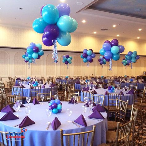 Colorful Balloon Centerpieces, Balloon Topiary, Balloon Ceiling, Jasmine Birthday, Disney Frozen Birthday, Floral Balloons, Birthday Balloon Decorations, Custom Balloons, Balloon Centerpieces