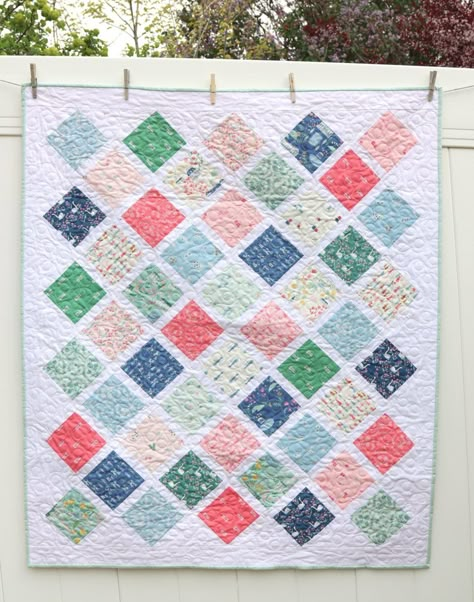 Pemberley Baby Lattice Quilt - tutorial | Diary of a Quilter - a quilt blog Lattice Baby Quilt, Lattice Quilt Pattern, Diary Of A Quilter, Baby Quilt Kit, Baby Quilt Tutorials, Lattice Quilt, Charm Pack Quilt, Amy Smart, Nancy Zieman