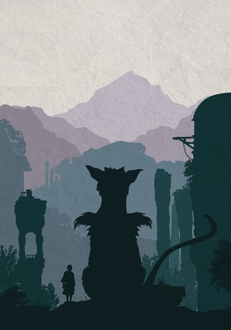 The Last Guardian Illustration by @mompirella The Last Guardian Aesthetic, The Last Guardian Fanart, Trico The Last Guardian Art, Guardian Illustration, Video Game Graphic Design, The Last Guardian Trico, Last Guardian Trico, Trico The Last Guardian, Game Graphic Design