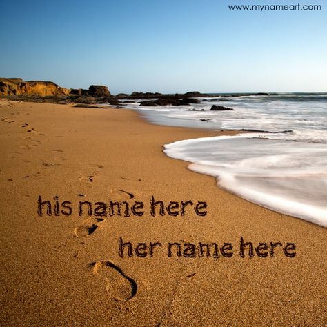 Write Name On Sand, Writing In Sand, Sand Writing, Couples Picture, Couple Name, Last Day Of Summer, Facebook Profile Picture, In The Beach, Newly Engaged Couple