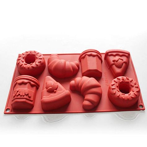 X-Haibei Round Donut Dessert Jam Chocolate Cake Ice Cream Jello Bread Soap Silicone Mold Ice Cream Jello, Chocolate Cake Ice Cream, Cream Jello, Homemade Ice Pack, Puding Cake, Food Gadgets, Floral Dessert, Cake Ice Cream, Donut Dessert