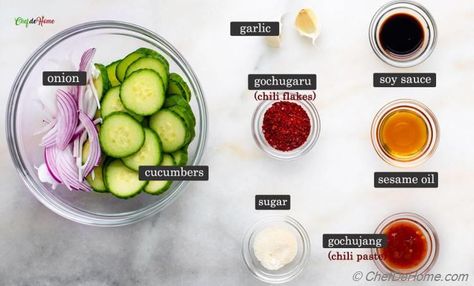 Daikon Kimchi Recipe, Kimchi Recipes, Quick Kimchi, Korean Cucumber Salad, Cucumber Kimchi, Korean Chili, Spicy Ketchup, Vegan Kimchi, Fermented Kimchi