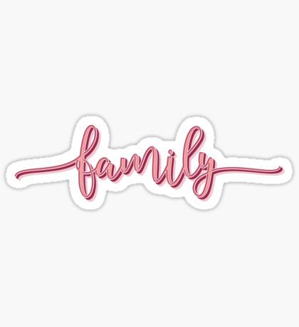 Family - Pink Girly Cartoon Typography Sticker Cute Family Stickers Printable, Family Quotes Stickers, Family Stickers Printable, Family Aesthetic Wallpaper, Cartoon Typography, Family Typography, Typography Sticker, Sticker Design Inspiration, Preppy Stickers