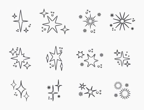 Balance Tattoos, Cute Tiny Drawings, Little Stars Tattoo, Sparkle Drawing, Star Drawings, Star Doodles, Tattoos Sunflower, Cute Mini Drawings, Draw Star