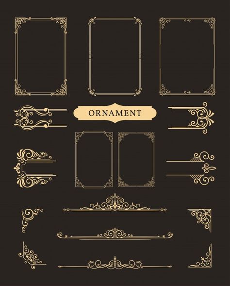 Classic ornament frame | Premium Vector #Freepik #vector #frame #vintage #gold #abstract How To Draw Gold, Frame Illustration Design, Vintage Frame Design, Carte Harry Potter, Classic Ornament, Canva Frames, Card Frame, Keyword Elements Canva, Ornament Vector