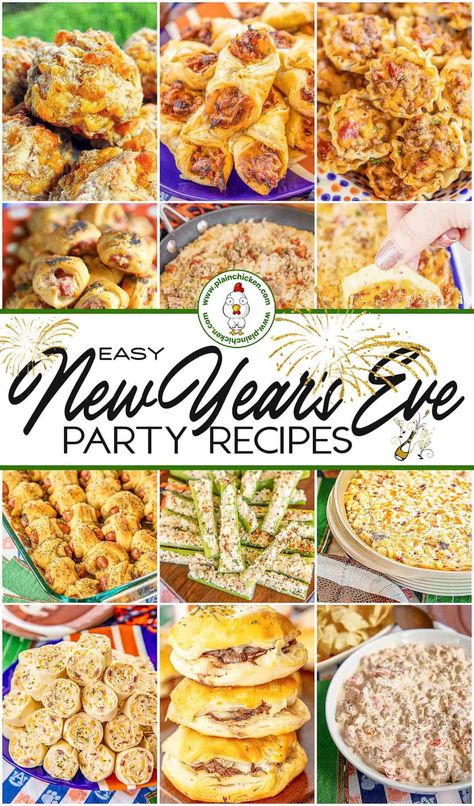 21 New Year's Eve Party Recipes - so many delicious recipes for your party! Most can be made ahead of time for easy entertaining! Sausage balls, finger foods, dips, sandwich pinwheels. There is something for everyone on this list! #newyearseve #partyfood Sandwich Pinwheels, New Years Eve Party Ideas, Cream Cheese Sausage Balls, Holidays Recipes, New Year's Eve Appetizers, Cocoa Cake, Chocolate Oats, Plain Chicken, Sausage Balls