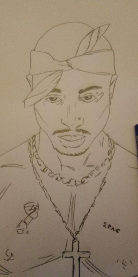 Easy Tupac Drawing, How To Draw Tupac, Tupac Drawing Sketches, Tupac Drawing Easy, Boondocks Drawings Pencil, 2 Pac Drawing, Boondocks Sketch, Tupac Sketch, Drawing Rappers