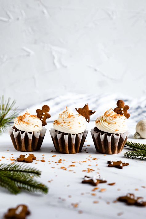 Vegan Gingerbread Loaf, Butter Pecan Ice Cream Recipe, Gingerbread Loaf Cake, Christmas Food Photography, Food Photography Cake, Gingerbread Loaf, Vegan Cream Cheese Frosting, Holiday Baking List, Christmas Dessert Table