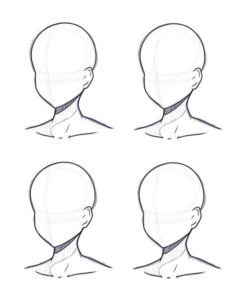 Sketch Head, الفن الرقمي, Drawing Tutorial Face, Anime Head, Drawing Heads, Drawing Templates, Guy Drawing, Anime Drawings Tutorials, Cool Art Drawings