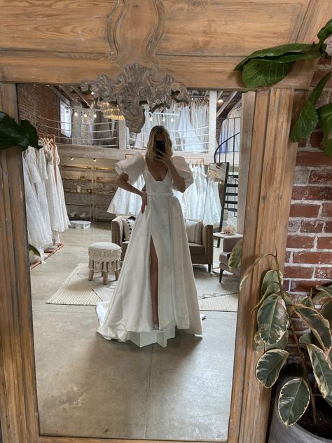 Modern Cinderella Wedding, Cinderella Wedding Gown, Puff Sleeve Wedding Dress, Modern Cinderella, Camille Dress, Holy Matrimony, Karen Willis Holmes, Wedding Gowns With Sleeves, Dress Sleeves