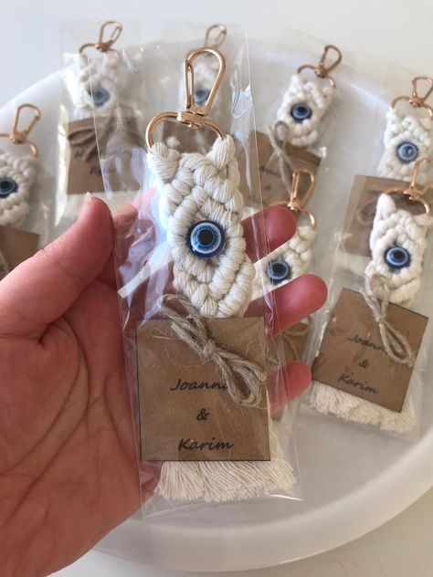 Boho Baby Shower Gifts, Keychain Wedding Favors, Boho Wedding Favours, Handmade Party Favors, Evil Eye Keychain, Keychain Macrame, Bridesmaid Favors, Baptism Favors, Boho Baby Shower