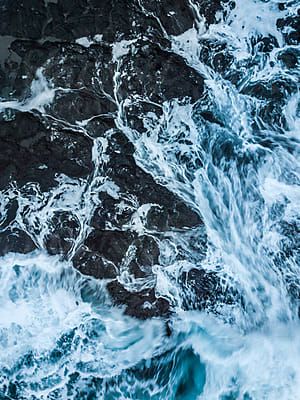 Stocksy United – Premium, royalty-free stock photography and cinematography Waves From Above, Breaking Waves, Stock Photography Free, Sea World, Birds Eye, Screen Savers, Cinematography, Art Inspo, Stock Photography