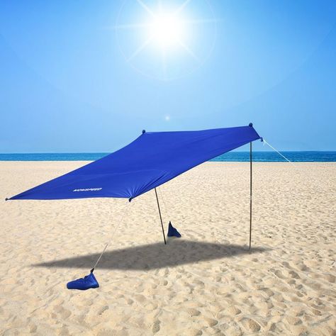 Shade Tent, Beach Shade, Tent Set Up, Sun Shelter, Tent Tarp, Hiking Pack, Beach Tent, Pop Up Tent, Blue Beach